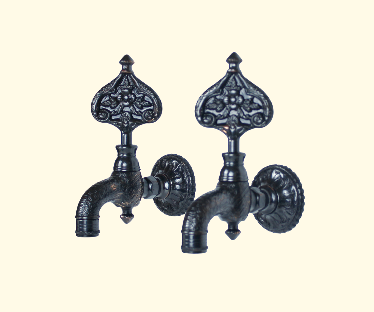 Double Ottoman Hamam Taps cover by black