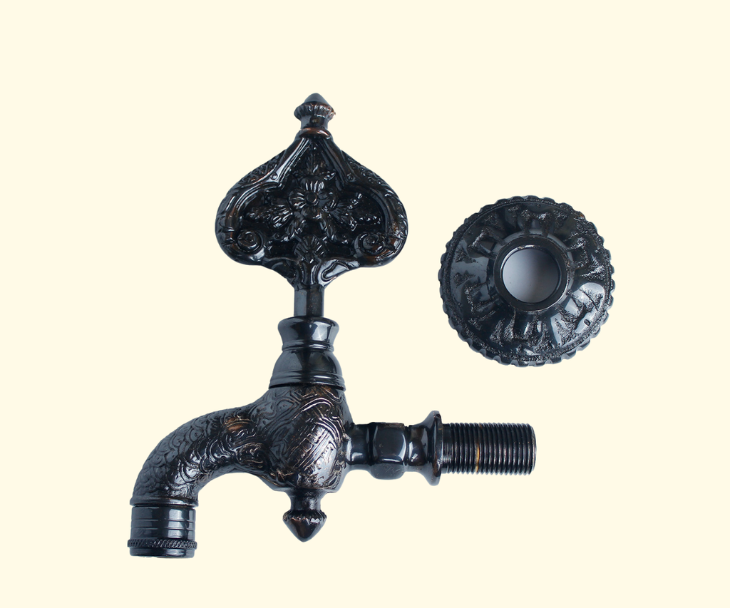 Double Ottoman Hamam Taps cover by black
