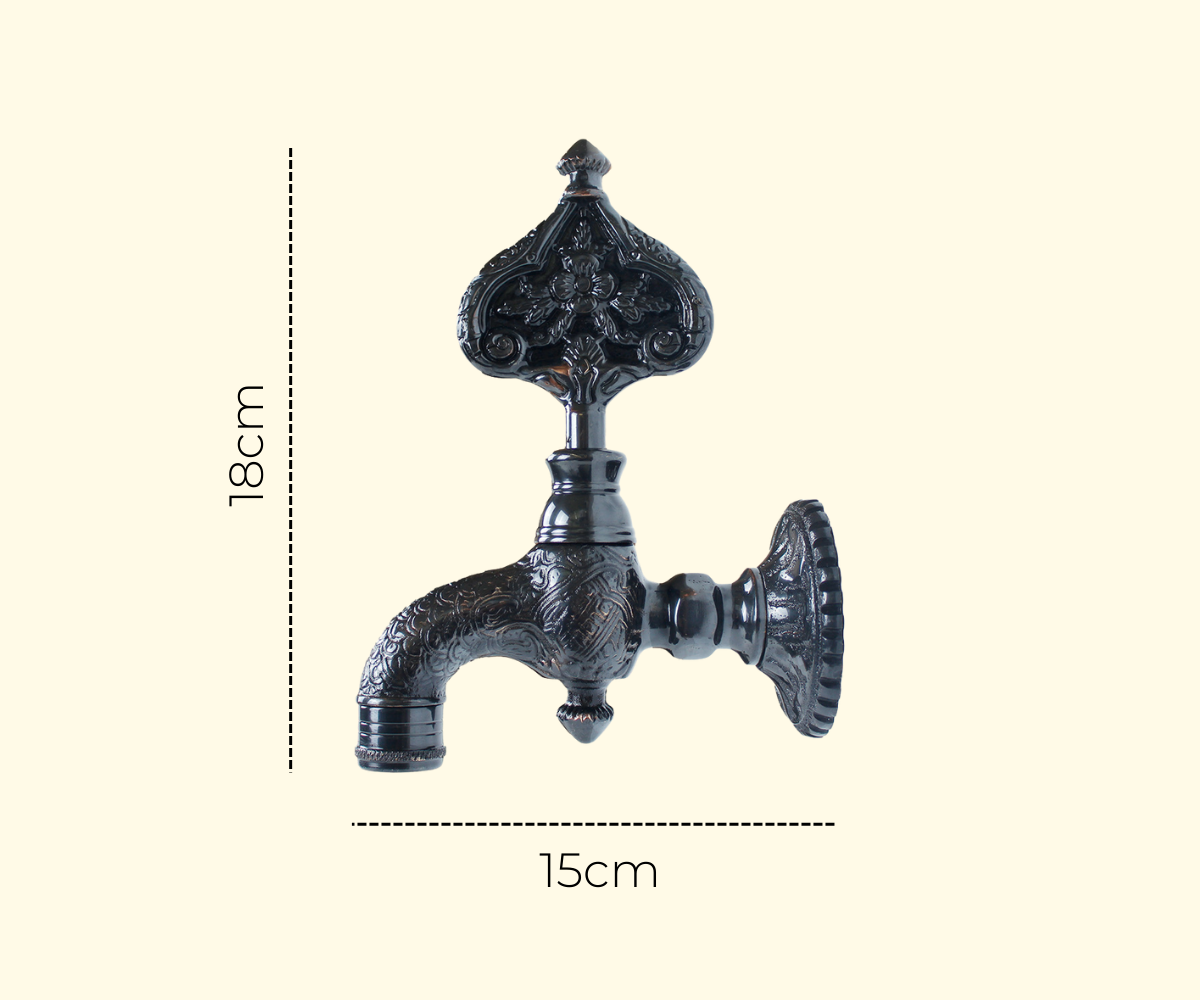 Double Ottoman Hamam Taps cover by black